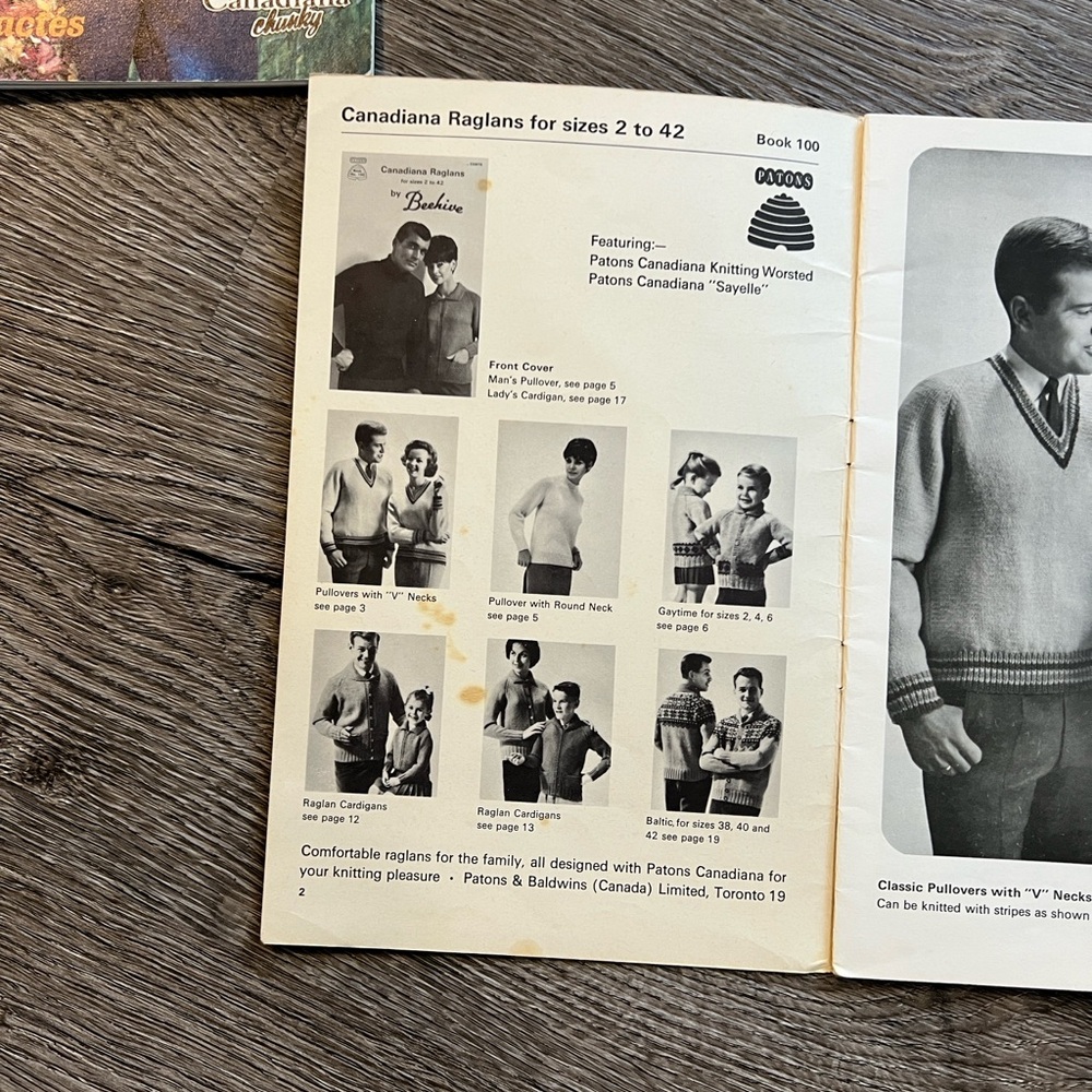 VINTAGE lot of 3 Beehive knitting patterns - Picture 10 of 17